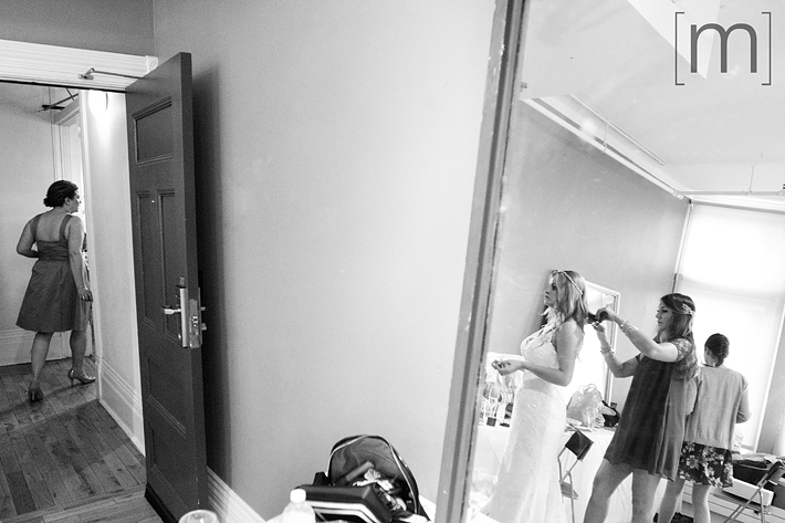 a photo of a bride getting ready at a wedding at the gladstone hotel toronto